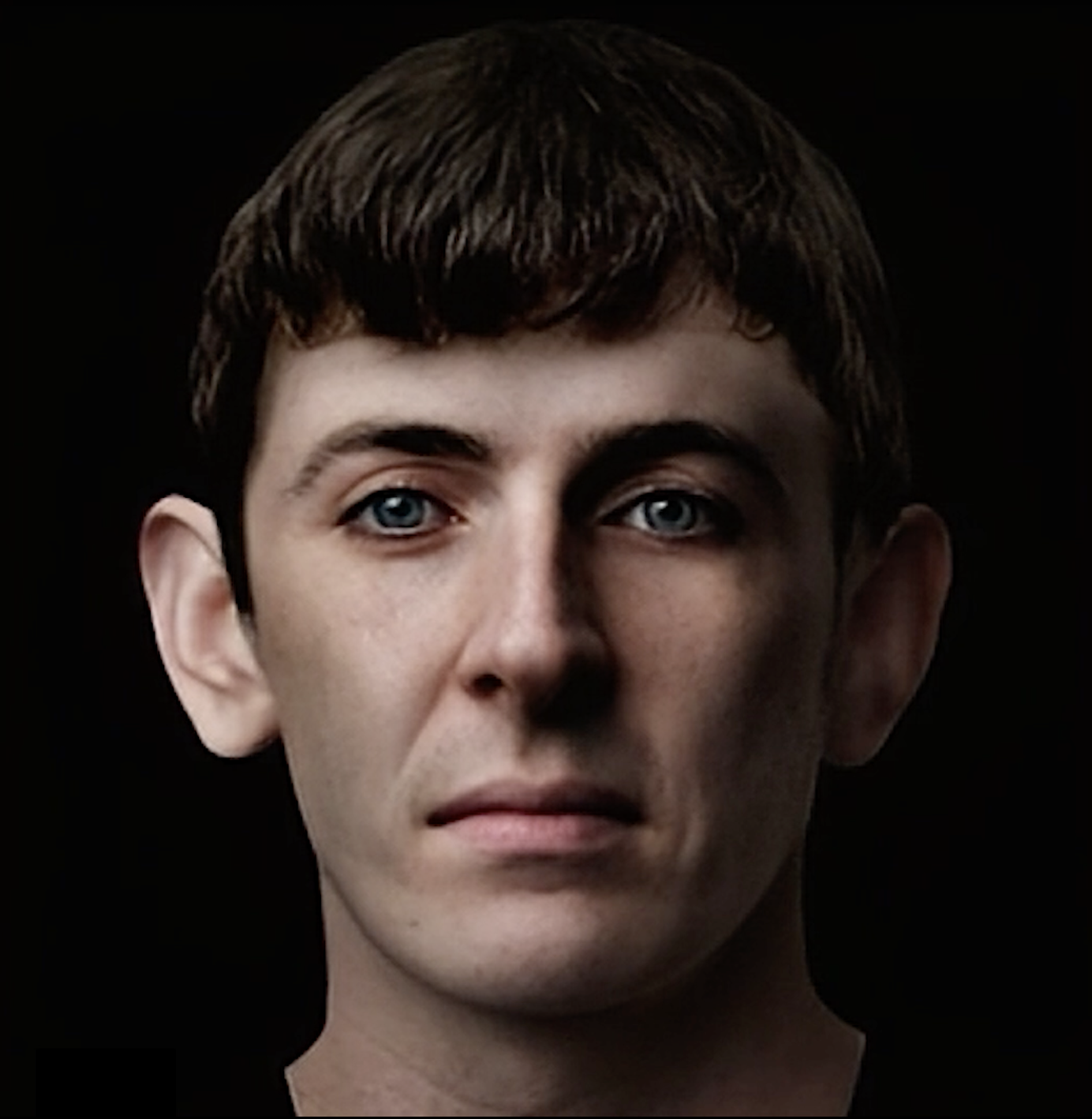 Digital facial reconstruction based on remains of Late Medieval male, who lived in the 13th or 14th century, found at Horsecross in Perth. Copyright Perth Museum, Culture Perth and Kinross, working with Chris Rynn, 2024