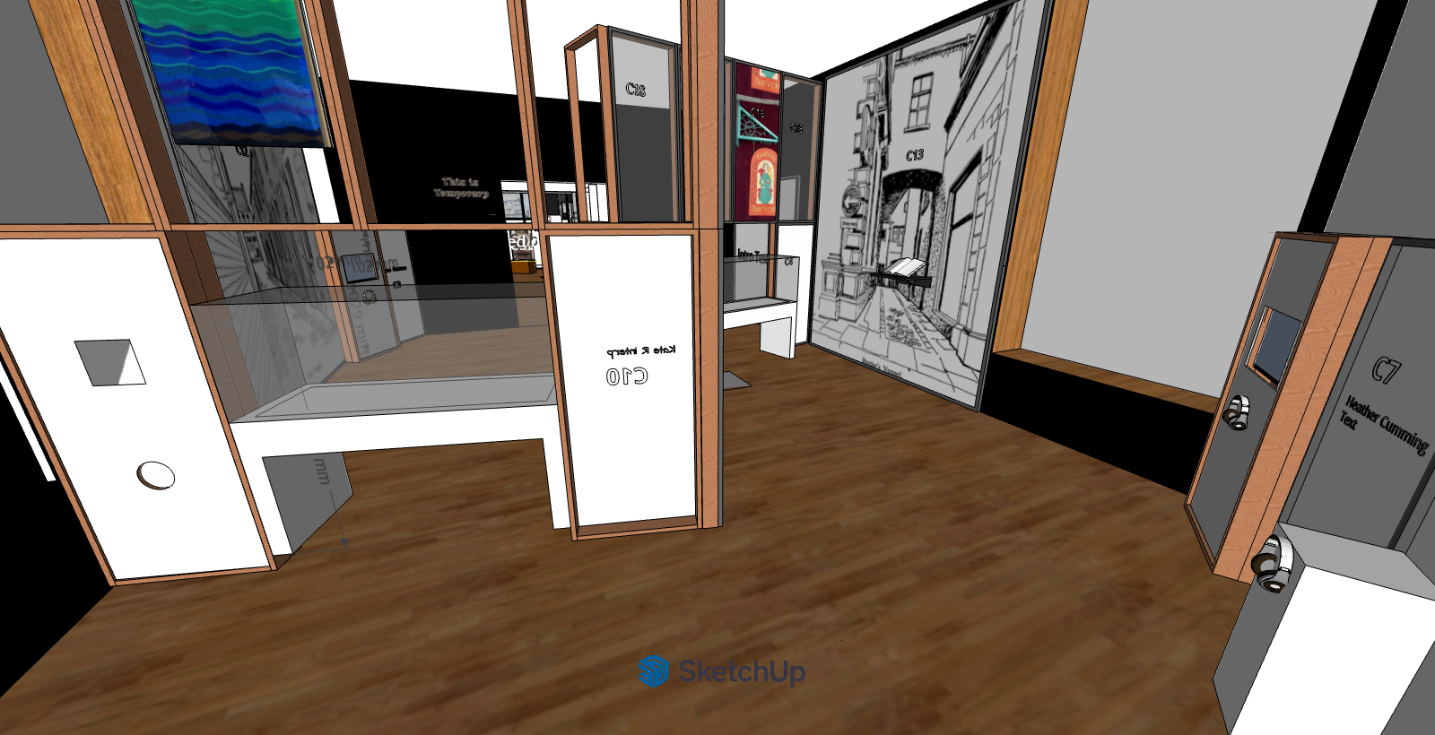 Figure 11 Design for Gallery 2 view into Gallery 1