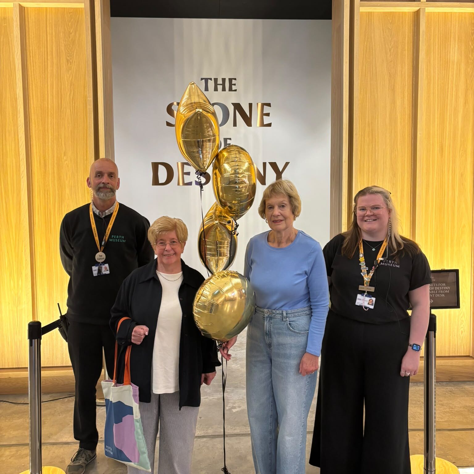 Perth-Museum-Visitor-Services-Team-Adrian-and-Georgia-with-the-500000-visitors-Mary-Drew-L-and-Susan-Kendall-R-2-aspect-ratio-350-350